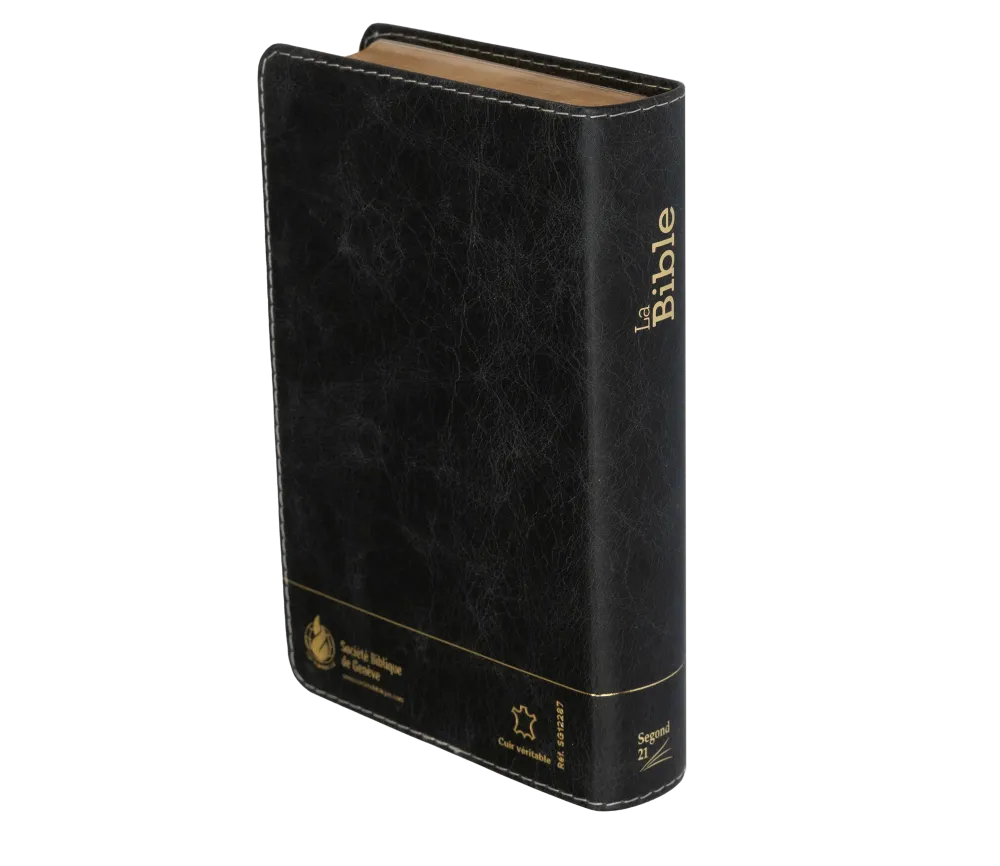 BIBLE SEGOND 21 COMPACTE "PREMIUM STYLE" SEMI-RIGIDE CUIR ANTHRACITE AVEC TRANCHES DOREES