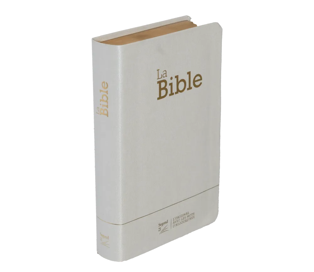 BIBLE SEGOND 21 COMPACTE "PREMIUM STYLE" SOUPLE TOILE BLANCHE AVEC ONGLETS TRANCHES DOREES