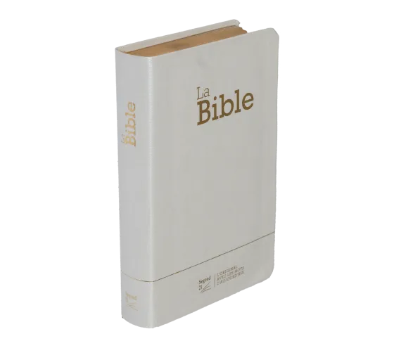 BIBLE SEGOND 21 COMPACTE "PREMIUM STYLE" SOUPLE TOILE BLANCHE AVEC ONGLETS TRANCHES DOREES