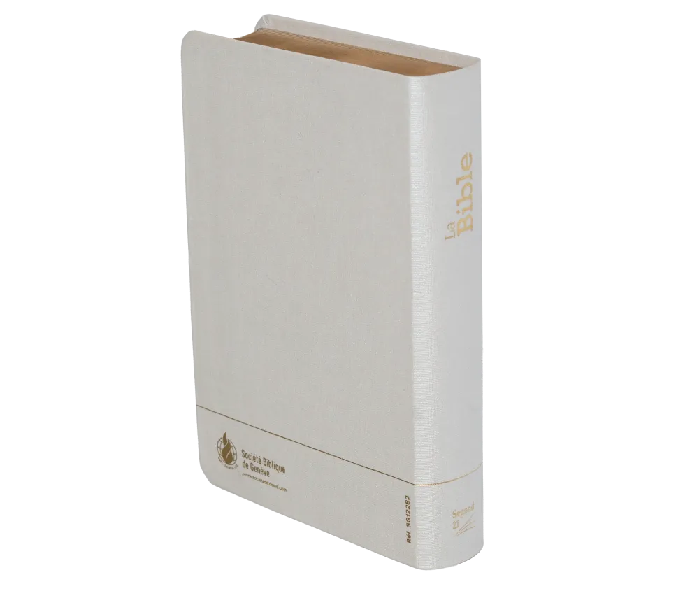 BIBLE SEGOND 21 COMPACTE "PREMIUM STYLE" SOUPLE TOILE BLANCHE AVEC ONGLETS TRANCHES DOREES