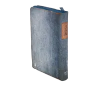 BIBLE SEGOND 21 COMPACTE "PREMIUM STYLE" SOUPLE TOILEE MOTIF JEAN - AVEC FERMETURE ECLAIR