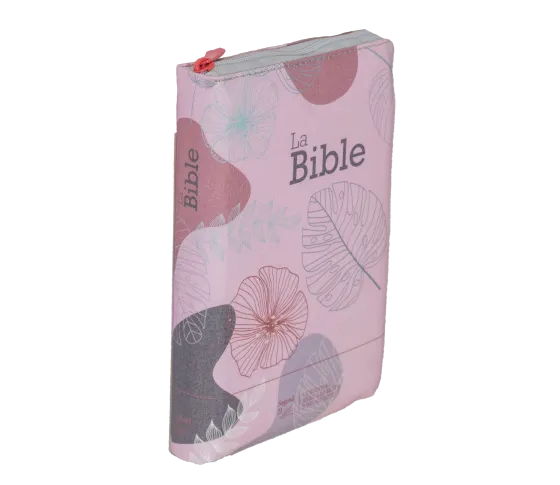BIBLE SEGOND 21 COMPACTE "PREMIUM STYLE" SOUPLE MOTIF FEUILLES FERMETURE ECLAIR