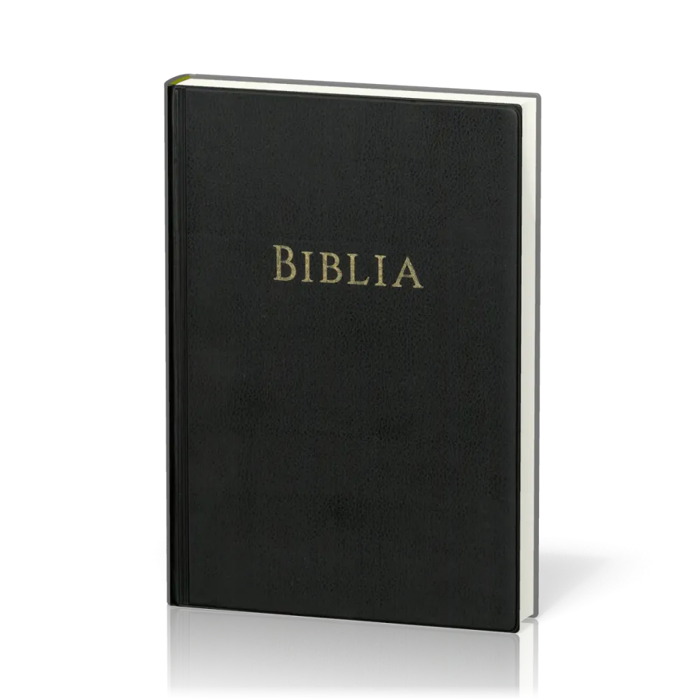 ROUMAIN BIBLE RIGIDE SIMILI NOIR AVEC PARALLELES