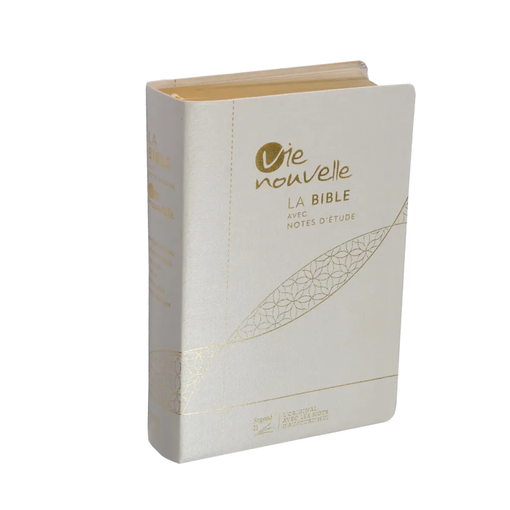 BIBLE SEGOND 21 VIE NOUVELLE SOUPLE TOILE BLANCHE TRANCHES OR