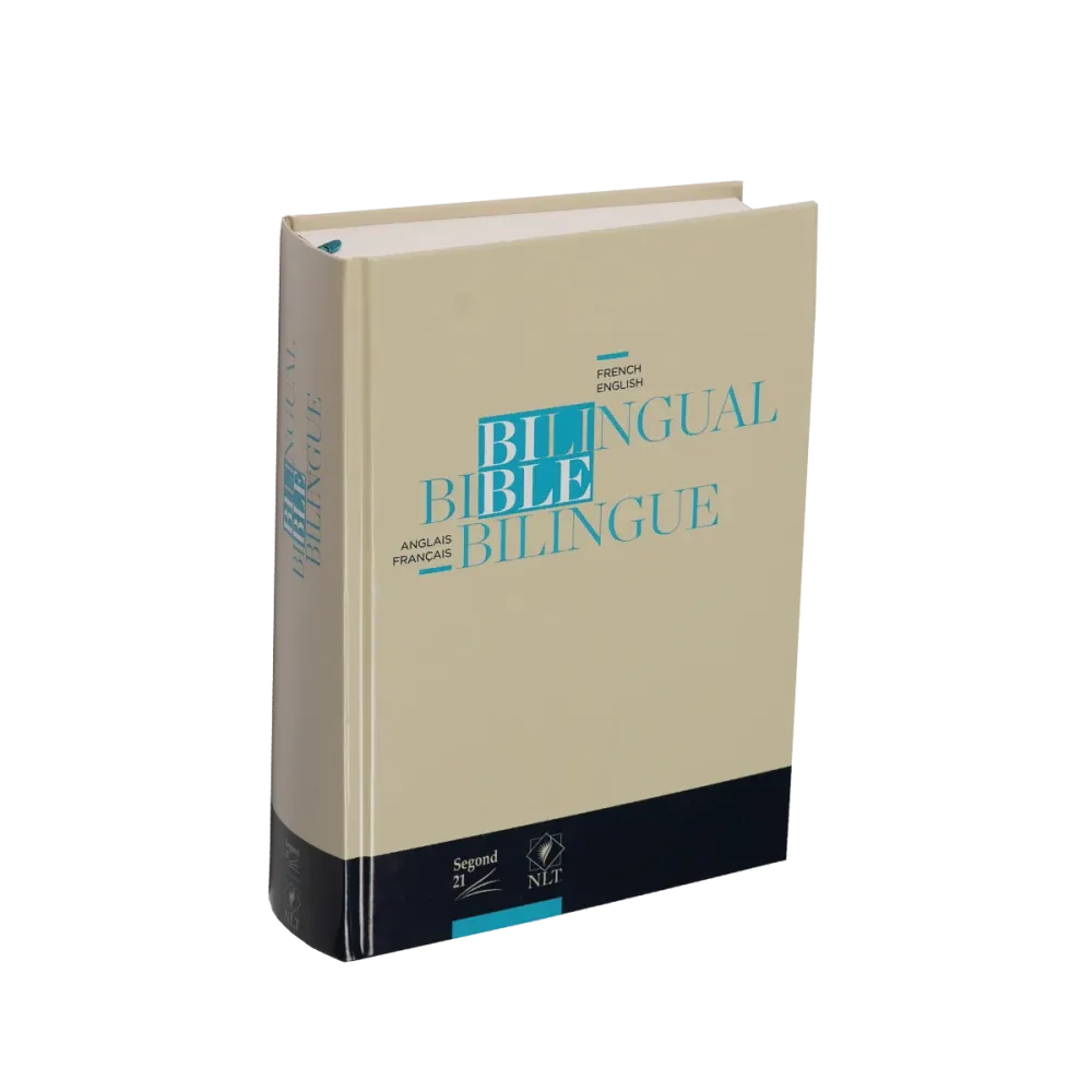 BIBLE BILINGUE FRANCAIS/ANGLAIS - S21/NLT - COUVERTURE RIGIDE BLEU