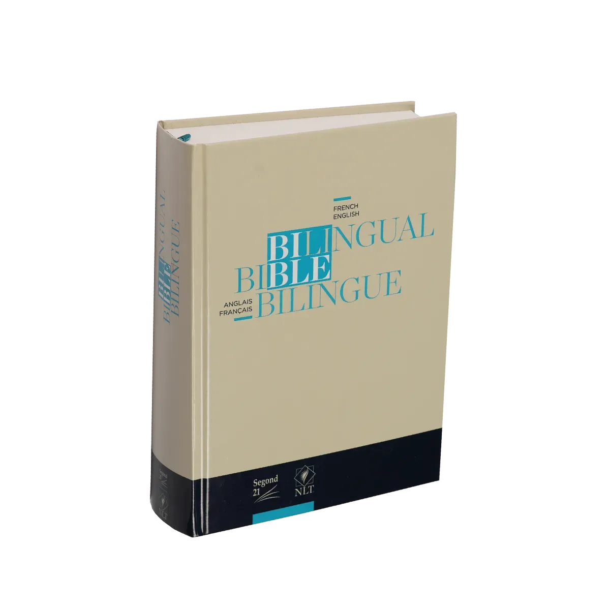 BIBLE BILINGUE FRANCAIS/ANGLAIS - S21/NLT - COUVERTURE RIGIDE BLEU