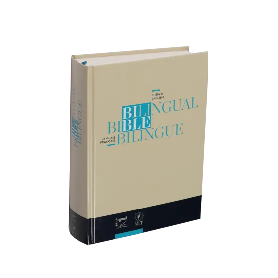 BIBLE BILINGUE FRANCAIS/ANGLAIS - S21/NLT - COUVERTURE RIGIDE BLEU