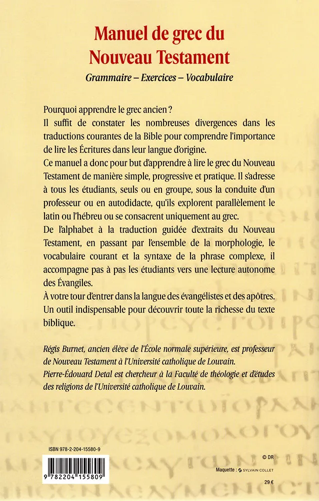MANUEL DE GREC DU NOUVEAU TESTAMENT
