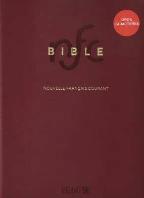 BIBLE NOUVELLE FR. COURANT SEMI-RIGIDE GROS CARACTERES TRANCHE OR AVEC DEUTEROCANONIQUES