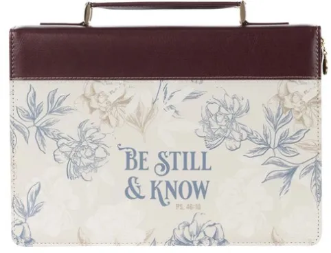 POCHETTE BIBLE LARGE BE STILL AND KNOW FLORALS