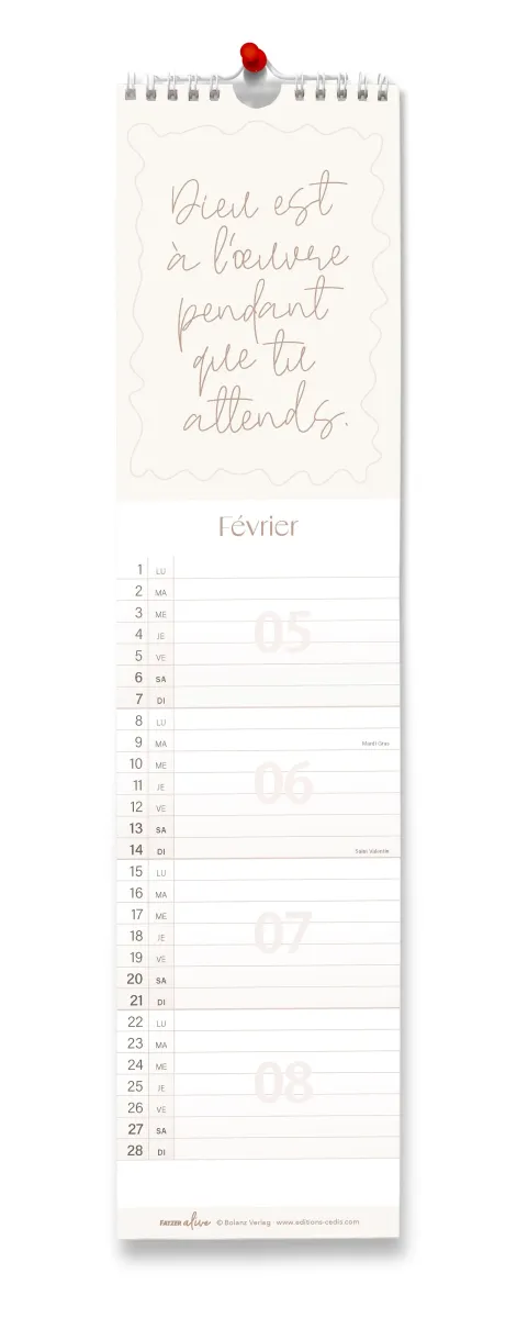 CALENDRIER CED UNE VIE EPANOUIE