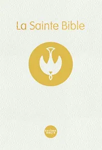 BIBLE COLOMBE RIGIDE BLANCHE TRANCHE OR