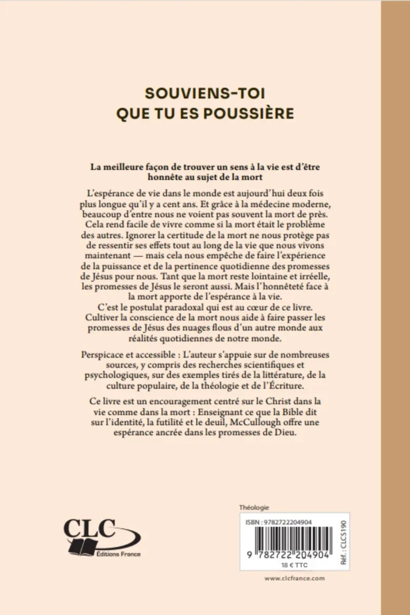 SOUVIENS-TOI QUE TU ES POUSSIERE - LE CHEMIN SURPRENANT VERS UNE ESPERANCE VIVANTE