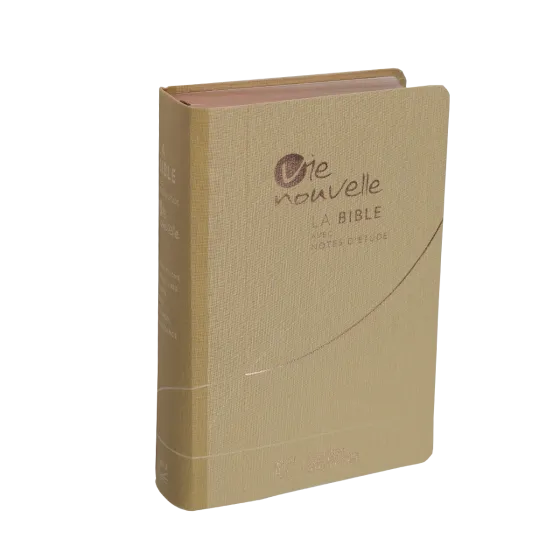 BIBLE SEGOND 21 VIE NOUVELLE SOUPLE TOILE BEIGE ET TRANCHES DOREES ROSES