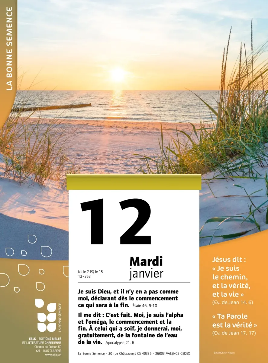 CALENDRIER BONNE SEMENCE FRANCAIS BLOC ET PLAQUE