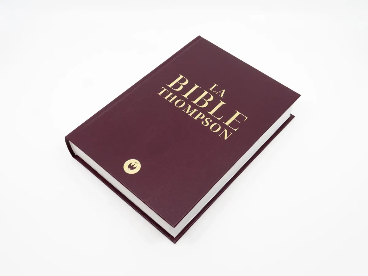 BIBLE COLOMBE THOMPSON RIGIDE SIMILICUIR GRENAT