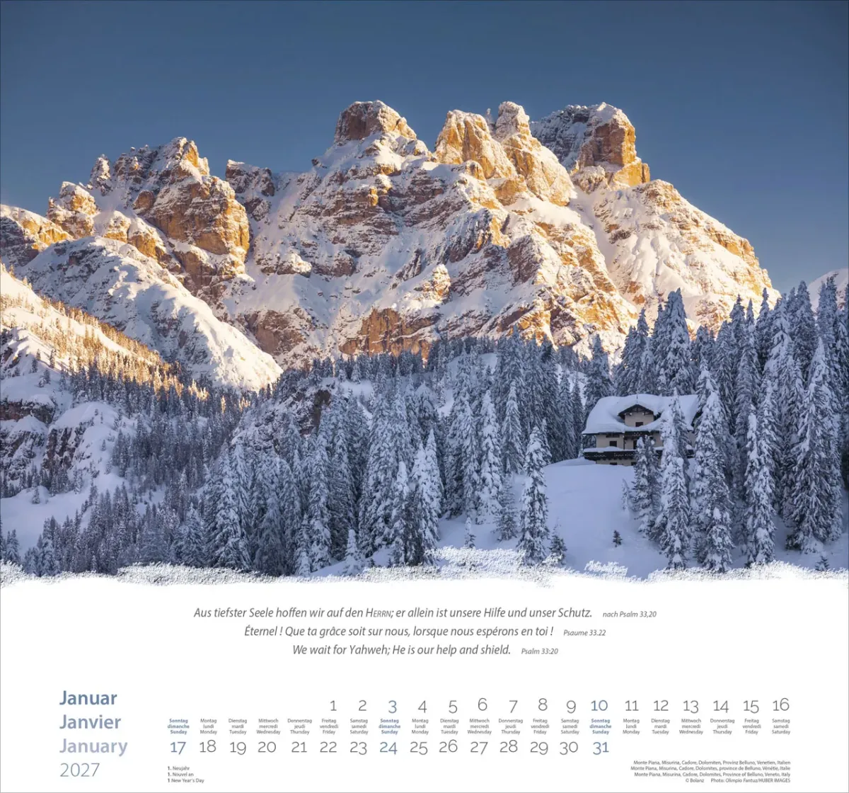 CALENDRIER EPT MONTAGNES TRILINGUE BEAUTES NATURELLES