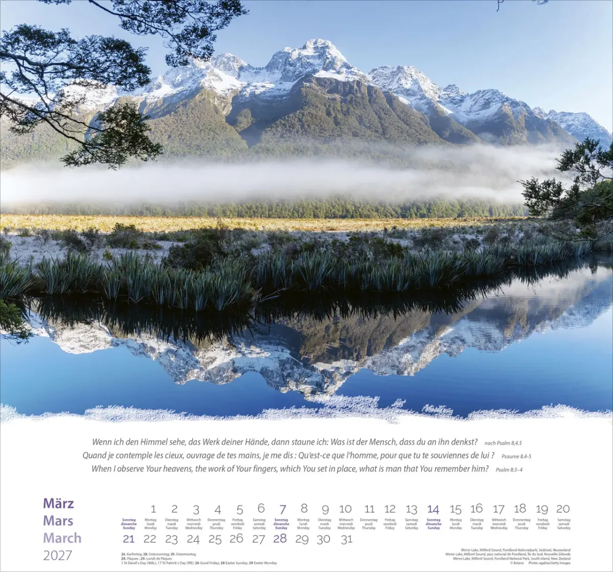 CALENDRIER EPT MONTAGNES TRILINGUE BEAUTES NATURELLES
