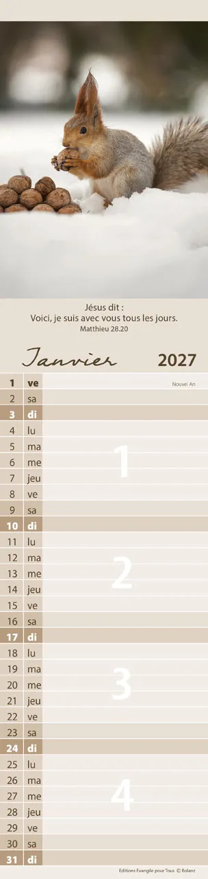 CALENDRIER EPT POUR VOUS - ANIMAUX
