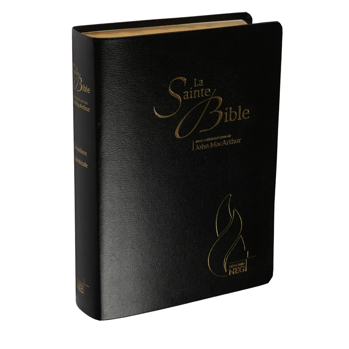 BIBLE NEG MACARTHUR SOUPLE FIBROCUIR TR. OR NOIR