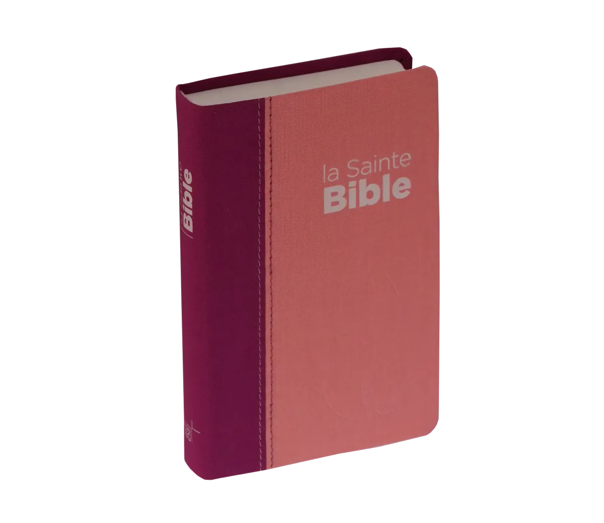 BIBLE NEG COMPACTE SOUPLE TOILE DUO ROSE PRALINE VIOLET FRUITS DES BOIS