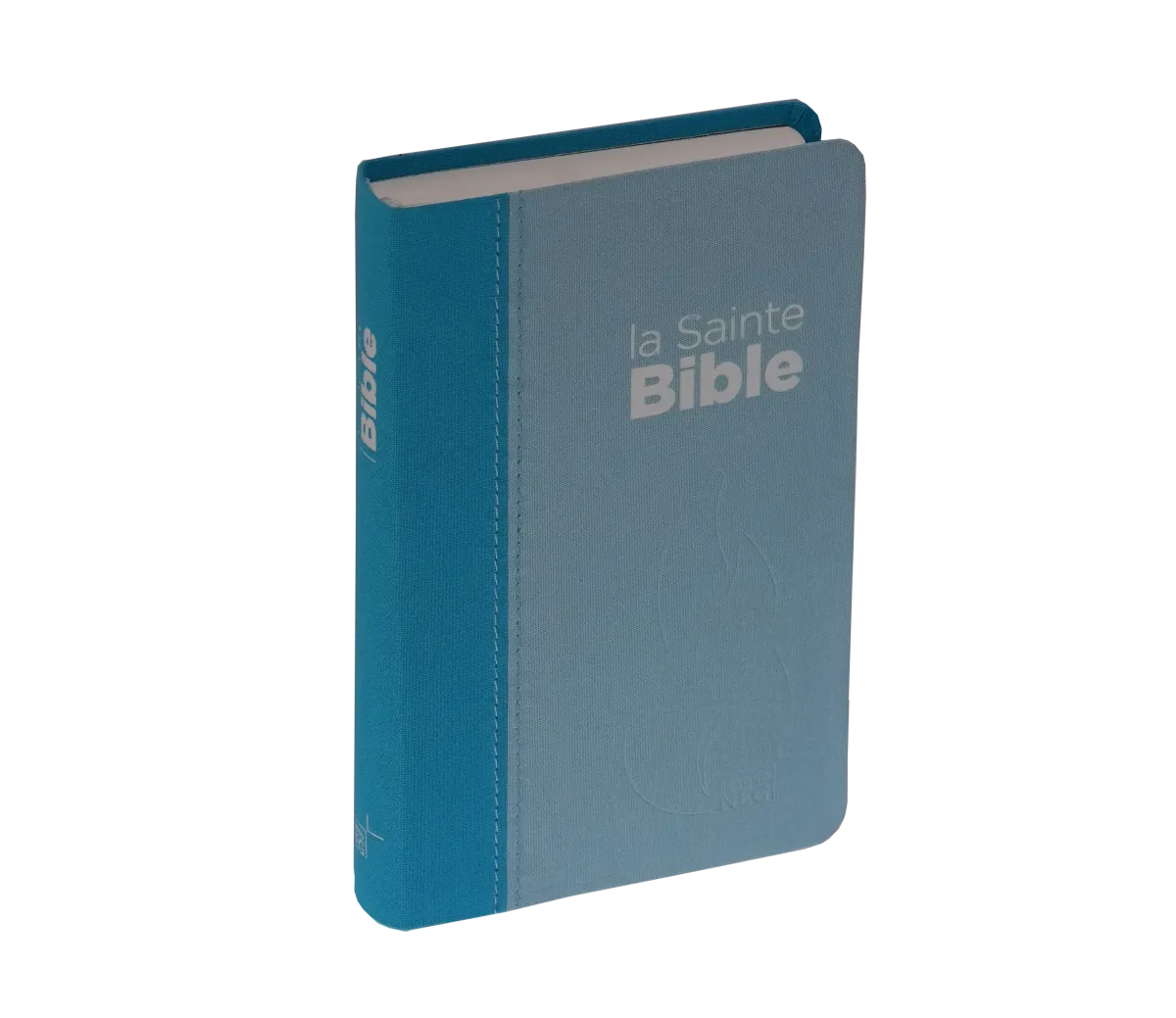 BIBLE NEG COMPACTE SOUPLE TOILE DUO BLEU LAGON BLEU CIEL
