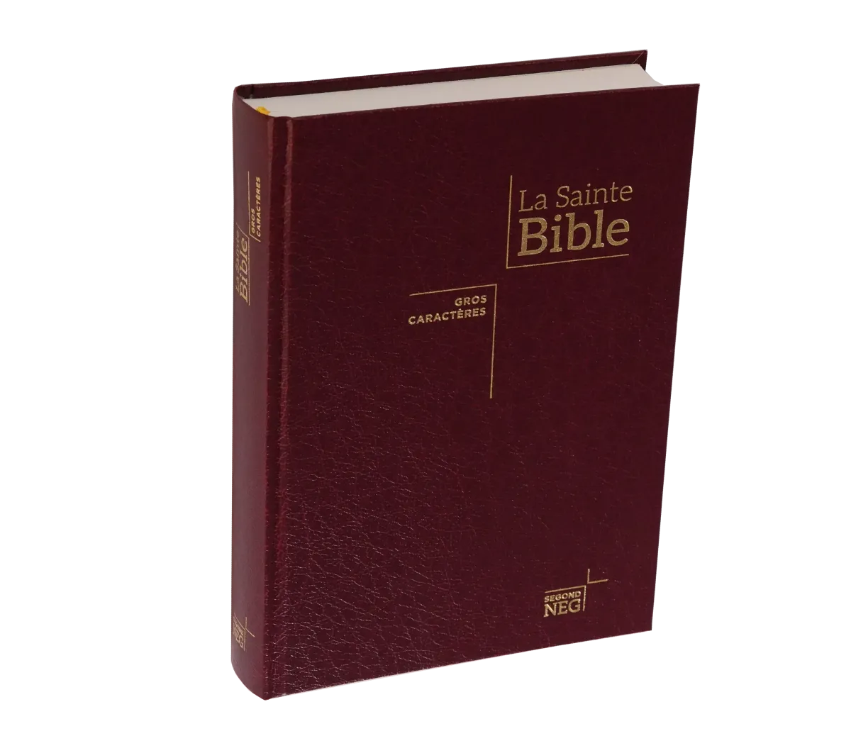 BIBLE NEG GROS CARACTERES RIGIDE BORDEAUX