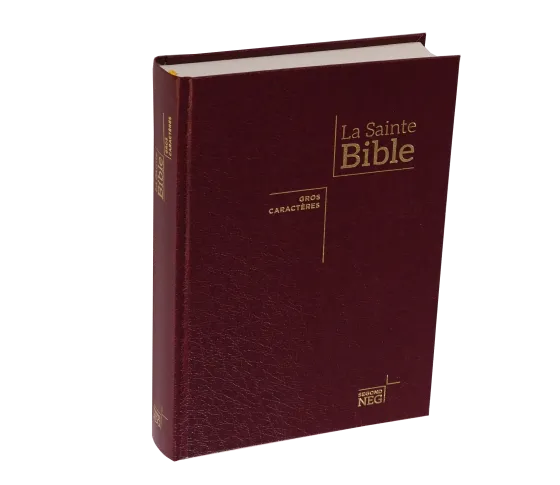 BIBLE NEG GROS CARACTERES RIGIDE BORDEAUX