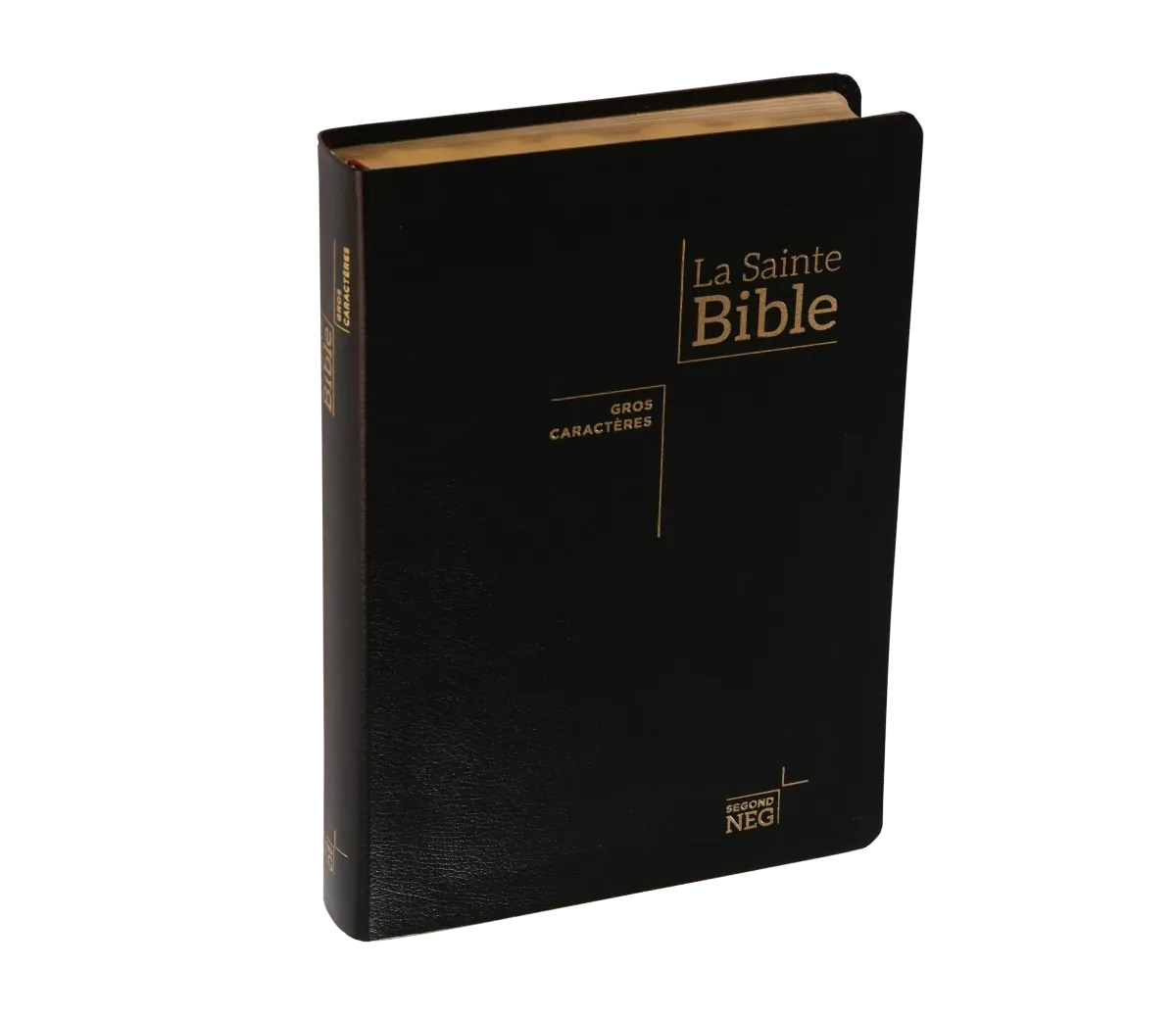 BIBLE NEG GROS CARACTERES SOUPLE FIBROCUIR TR. OR ONGLETS