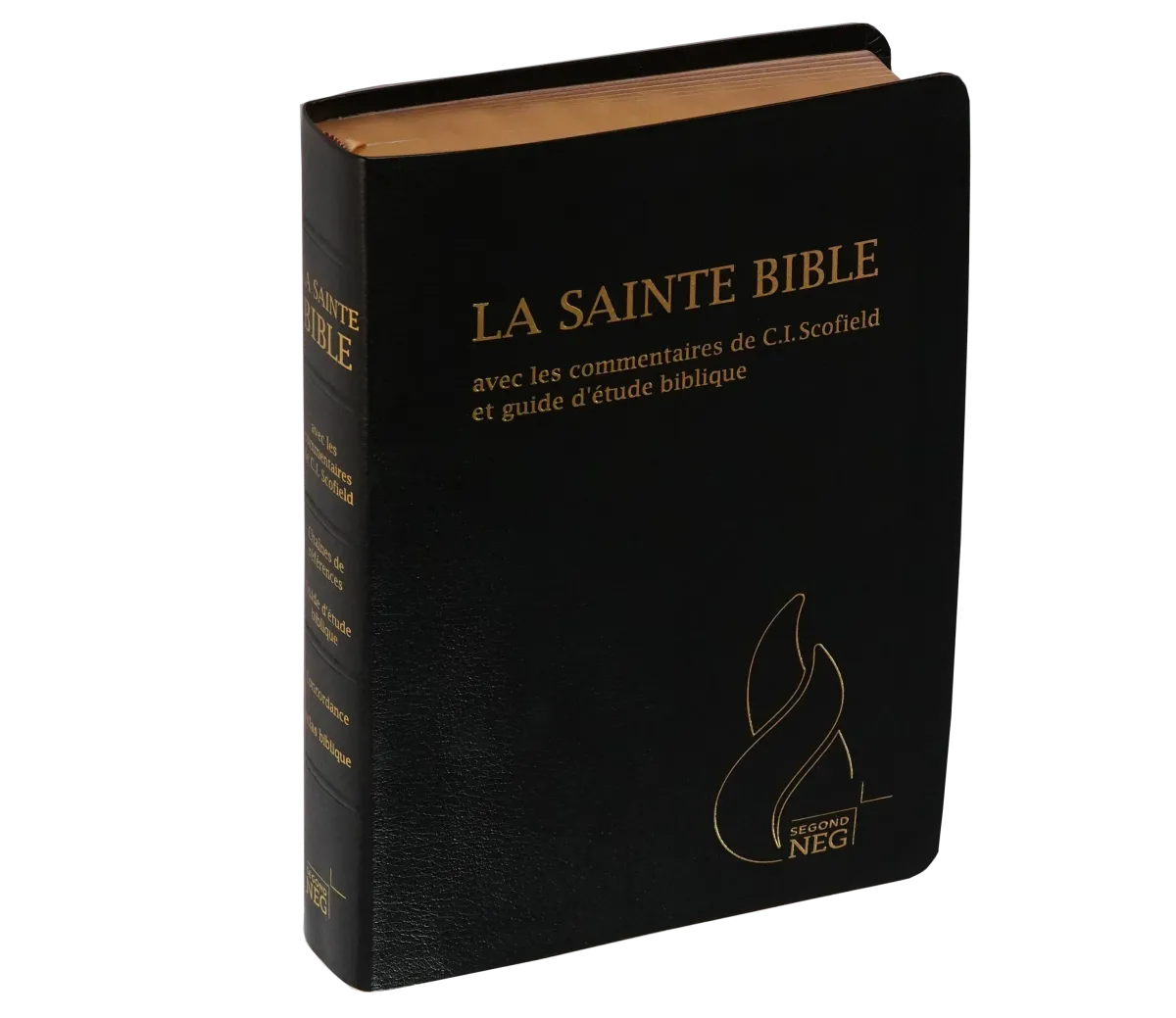 BIBLE NEG SCOFIELD FIBROCUIR TRANCHE OR ONGLETS NOIR