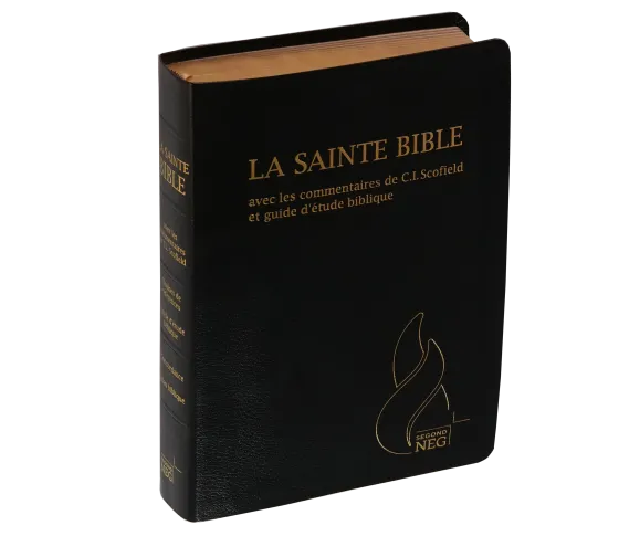 BIBLE NEG SCOFIELD FIBROCUIR TRANCHE OR ONGLETS NOIR