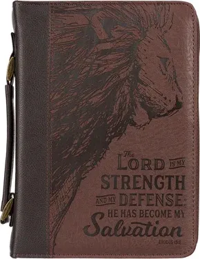 POCHETTE BIBLE MEDIUM LORD IS MY STRENGTH BRUN