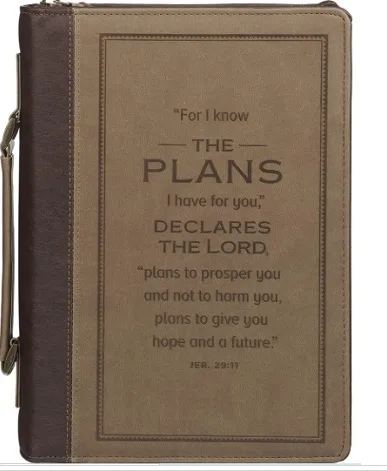 POCHETTE BIBLE FOR I KNOW THE PLANS BRUN ET TAUPE JER.29.11