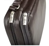 POCHETTE ORGANISEUR LARGE SIMILI CUIR MARRON