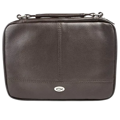 POCHETTE ORGANISEUR LARGE SIMILI CUIR MARRON