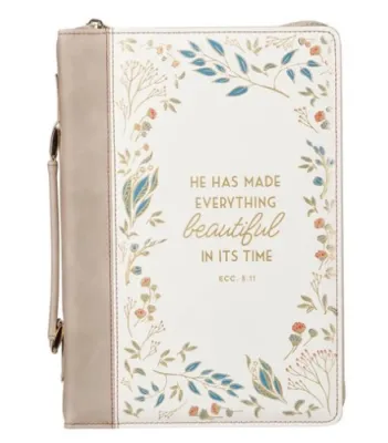 POCHETTE BIBLE LARGE EVERYTHING BEAUTIFUL CREME TAUPE ECC.3.12