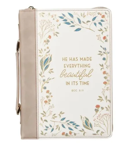 POCHETTE BIBLE LARGE EVERYTHING BEAUTIFUL CREME TAUPE ECC.3.12