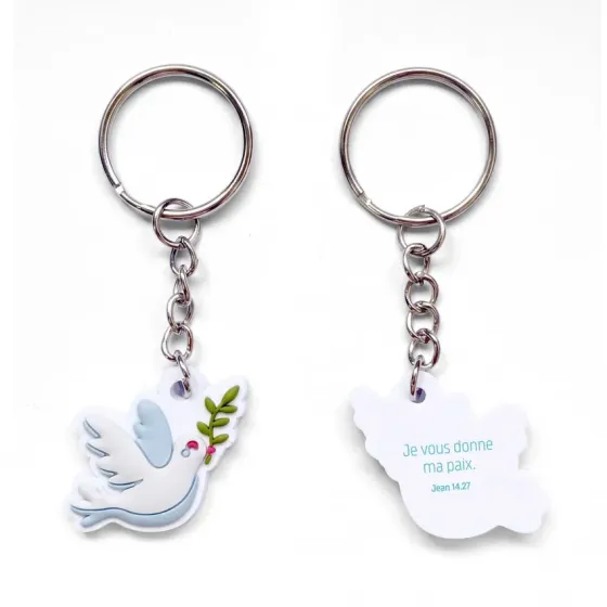 PORTE-CLE PVC COLOMBE - JEAN 14.27