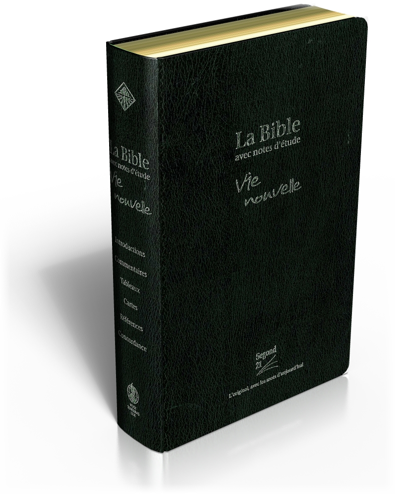 BIBLE SEGOND 21 VIE NOUVELLE SOUPLE FIBROCUIR NOIR TR. OR, ONGLETS IMPR, AVEC BOITIER