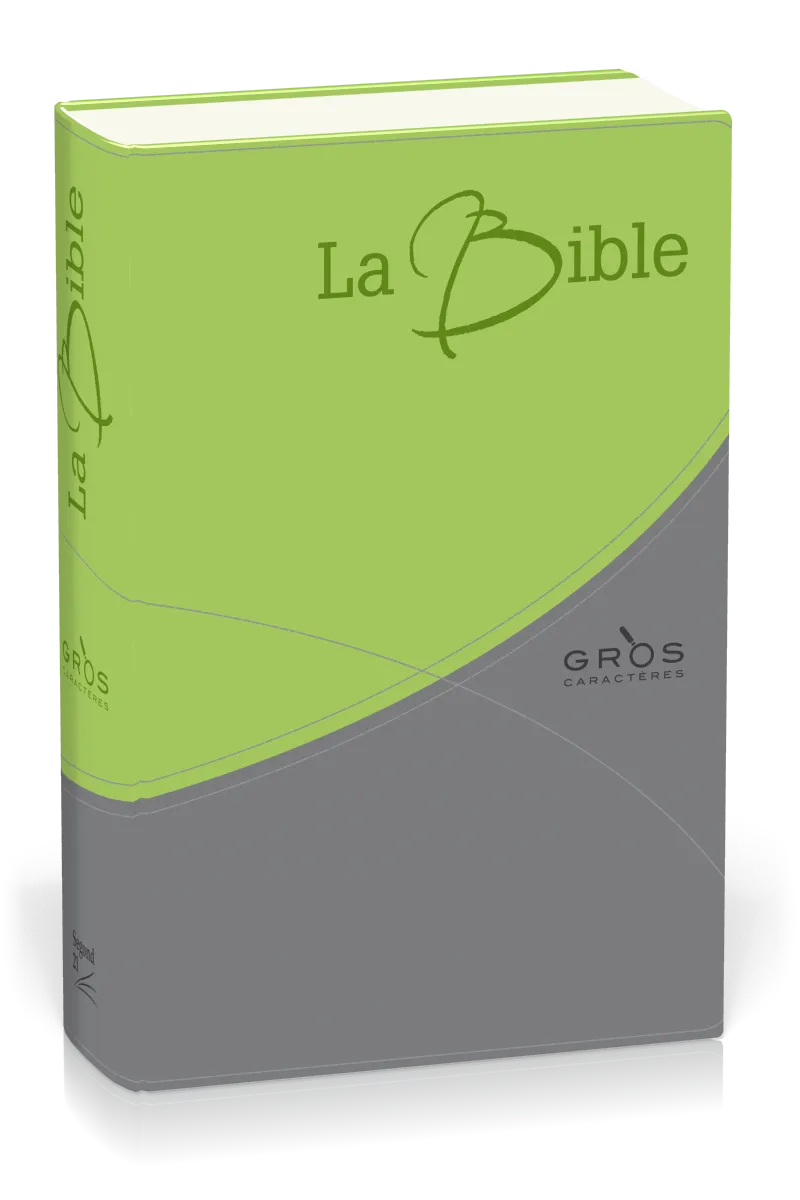 BIBLE SEGOND 21 GROS CARACTERES DUO GRIS/VERT SOUPLE