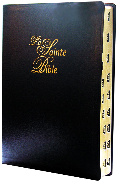 BIBLE SEGOND 1910 GROS CARACTERES CUIR TR. OR ONGLETS NOIR