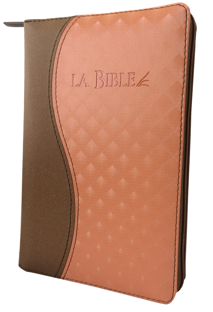 BIBLE SEGOND 21 DUO BRUN SAUMON FERMETURE ECLAIR TRANCHE OR
