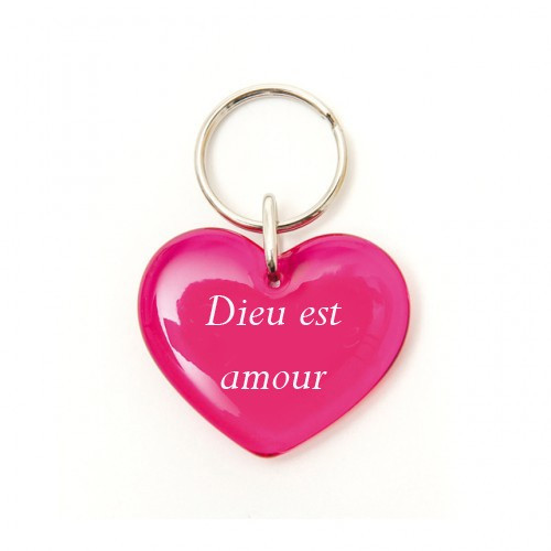 PORTE-CLES COEUR ROUGE DIEU EST AMOUR 3868