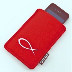 POCHE TELEPHONE EN FEUTRINE ROUGE - 7134