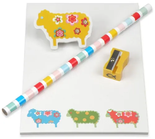 BLOC NOTES MOUTONS AVEC CRAYON GOMME TAILLE CRAYON  72776