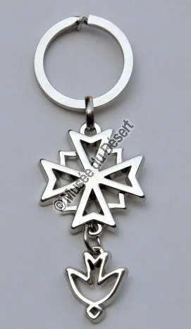 PORTE-CLES CROIX HUGUENOTE BRILLANTE