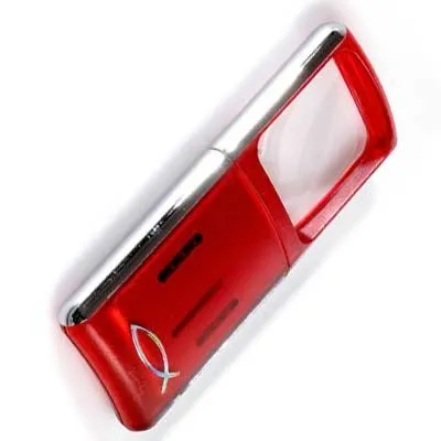 LOUPE AVEC LED 4.5 X 11.5 CM ROUGE - 31101