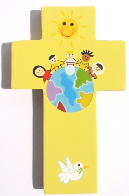 CROIX ENFANTS MONDE PM JAUNE 109