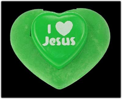 GOMME COEUR AVEC SON TAILLE CRAYON VERT