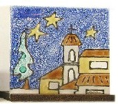 PHOTOPHORE PLAQUE EN VERRE SOCLE BOIS ET11F